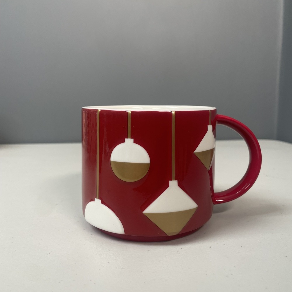 Starbucks 2012 New Bone China Large Red Porcelain Christmas Ornament Mug